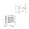 Tuhome Cala Kitchen Island Antibacterial, Three Shelves, Four Legs, Light Gray/White AZB5772